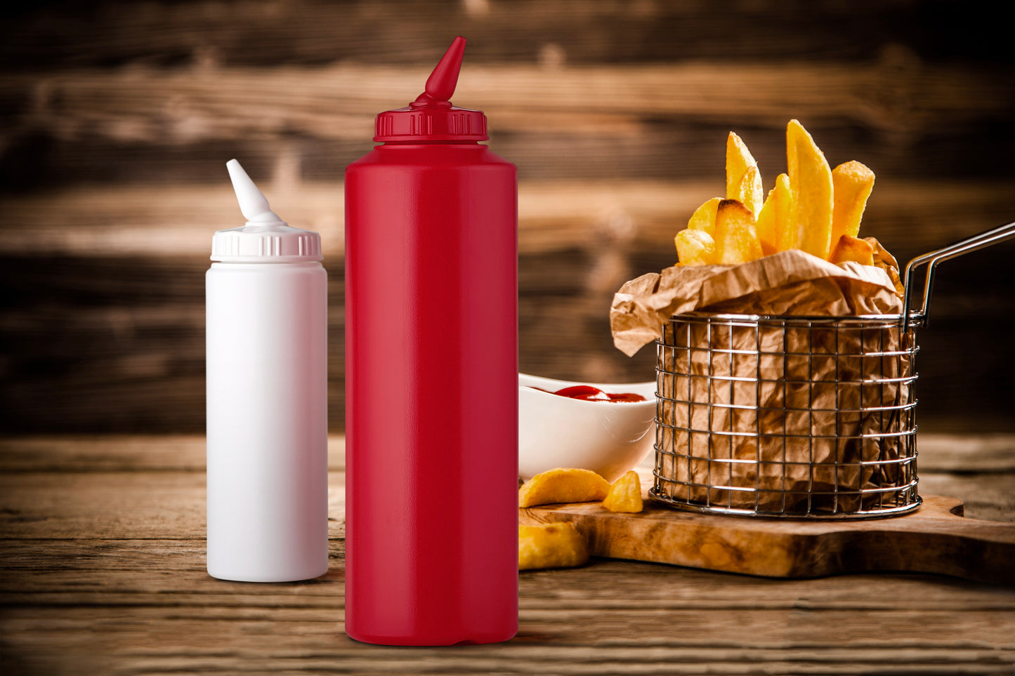 Saucenflasche rotierbare Spitze